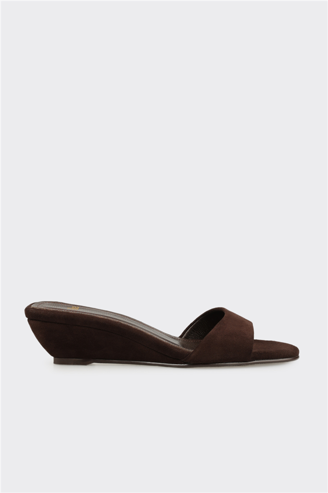 Kahve Deri Kadın Terlik