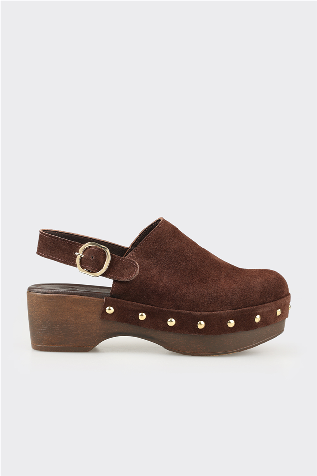 Kahve Deri Kadın Terlik