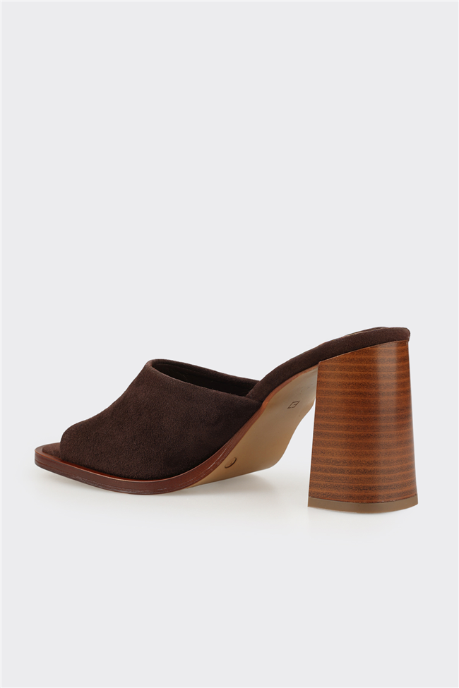 Kahve Deri Kadın Terlik