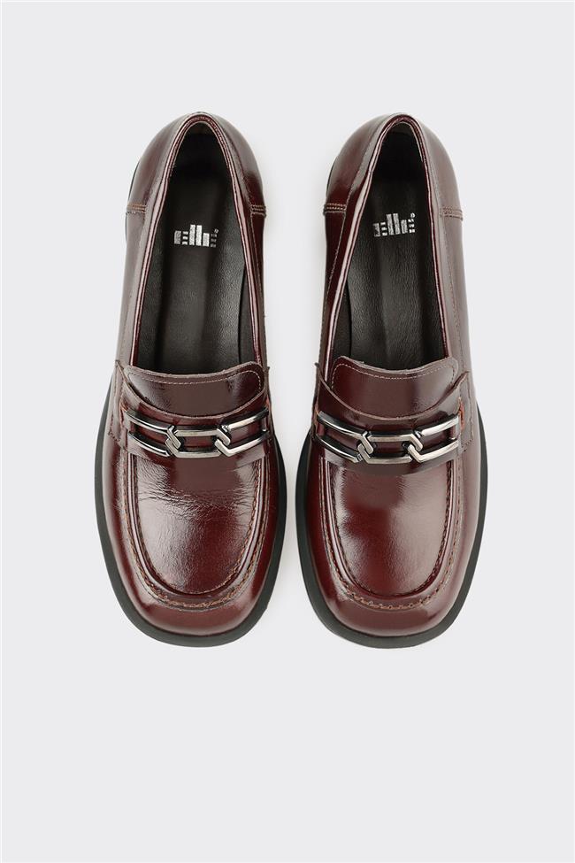 Kahve Deri Kadın Topuklu Ayakkabı