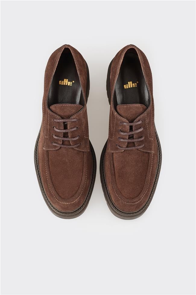 Kahve Deri Kadın Topuklu Ayakkabı