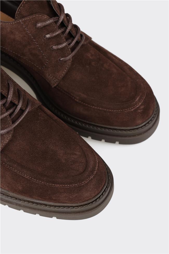 Kahve Deri Kadın Topuklu Ayakkabı