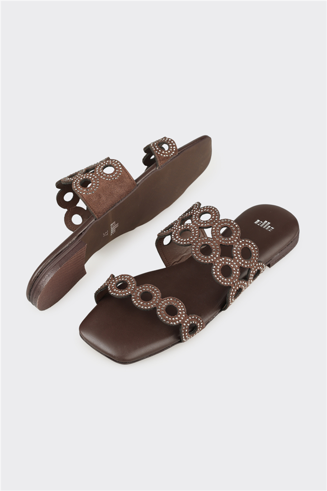 Kahve Kadın Düz Terlik