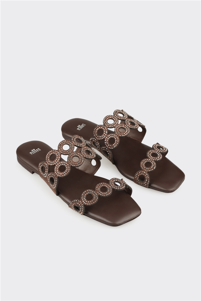 Kahve Kadın Düz Terlik