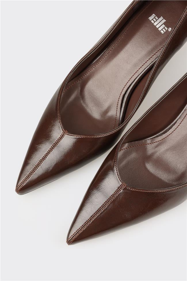 Kahve Kadın Orta Topuk Ayakkabı