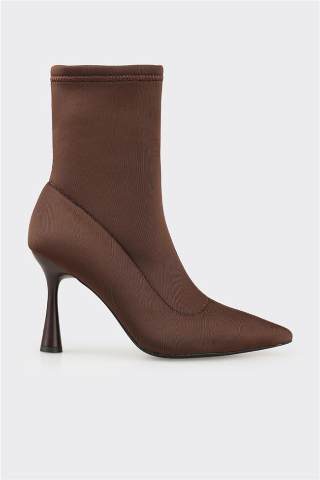Kahve Kadın Yüksek Topuk Bot