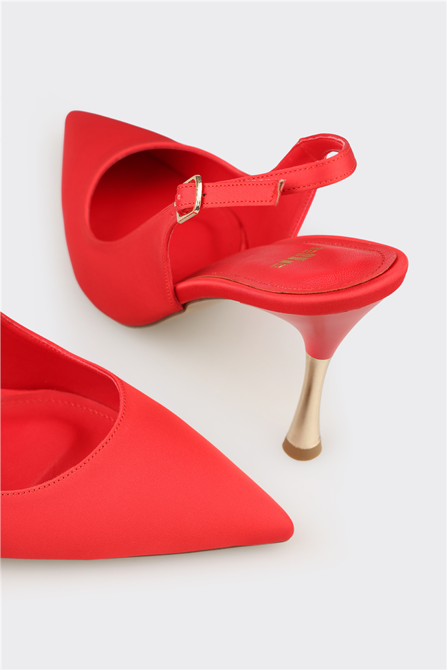Kırmızı Kadın Topuklu Ayakkabı