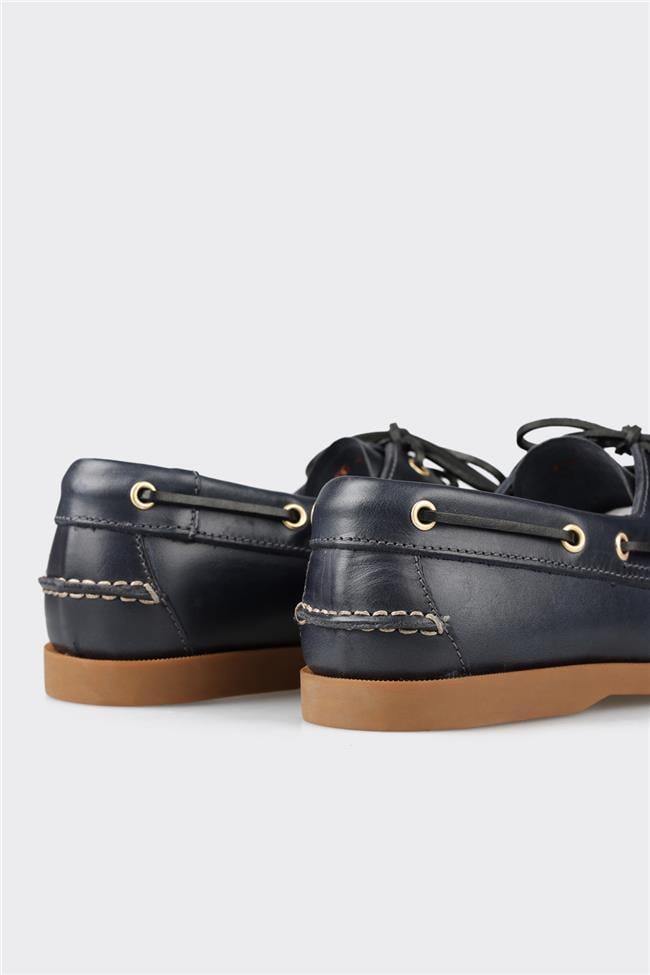 Lacivert Deri Erkek Günlük Ayakkabı