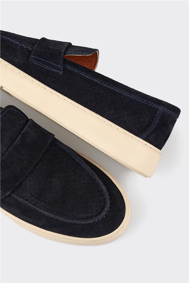 Lacivert Deri Erkek Günlük Ayakkabı