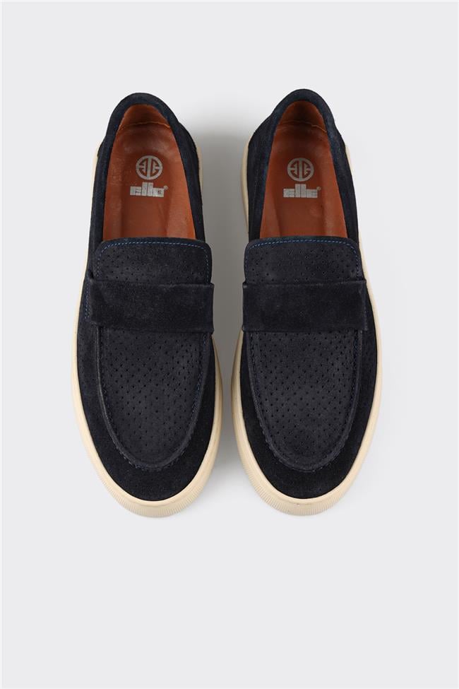 Lacivert Deri Erkek Günlük Ayakkabı