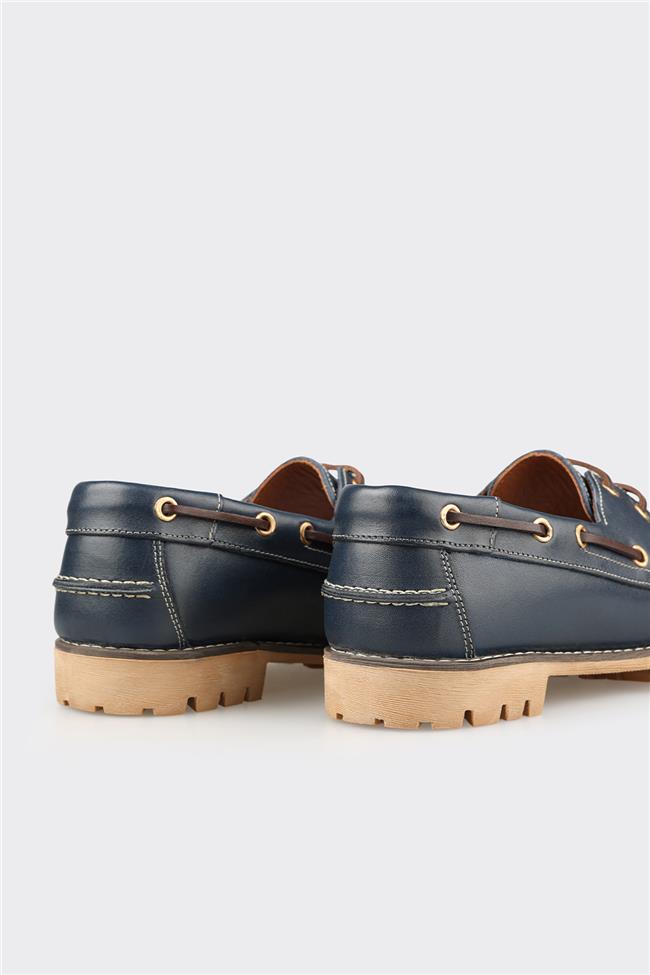 Lacivert Deri Erkek Günlük Ayakkabı