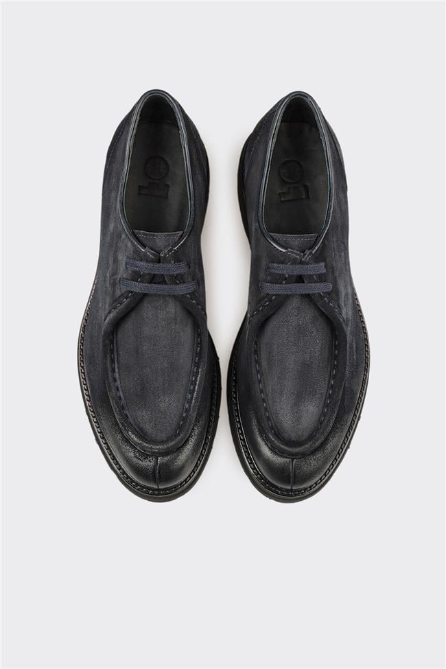 Lacivert Deri Erkek Günlük Ayakkabı