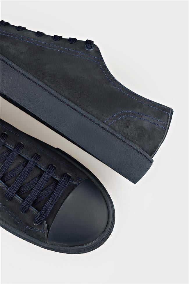 Lacivert Deri Erkek Günlük Ayakkabı