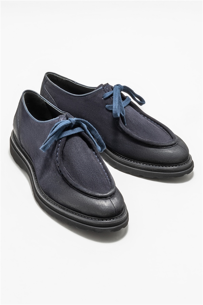Lacivert Deri Erkek Günlük Ayakkabı
