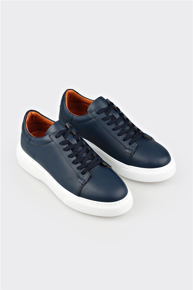 Lacivert Deri Erkek Günlük Ayakkabı