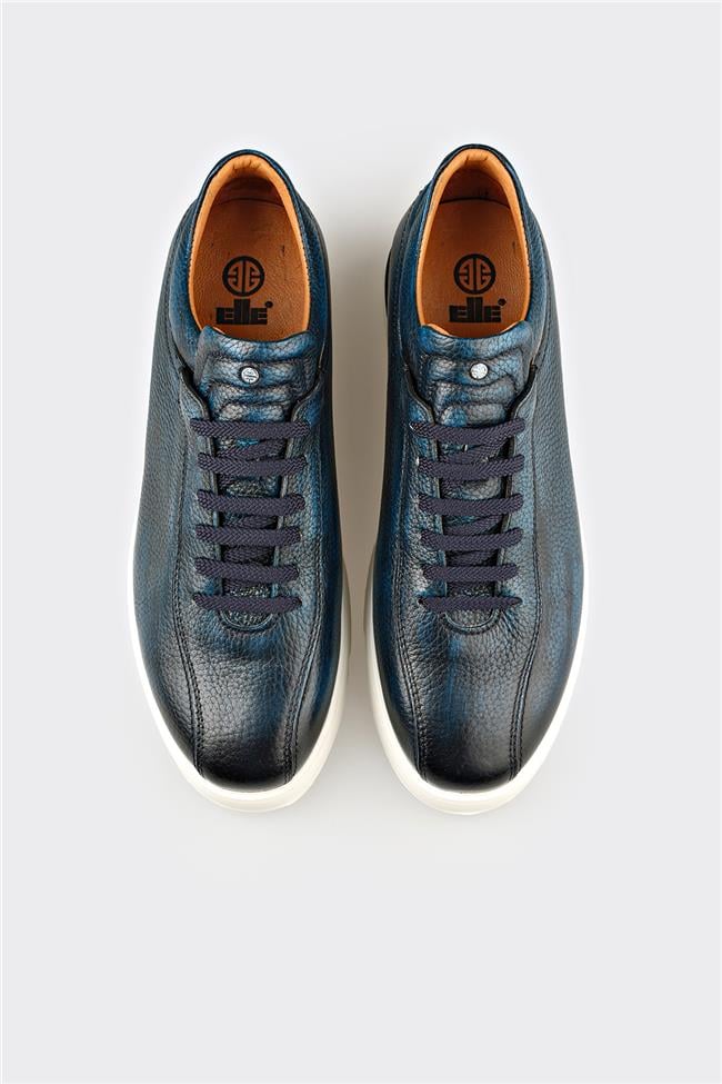 Lacivert Deri Erkek Günlük Ayakkabı