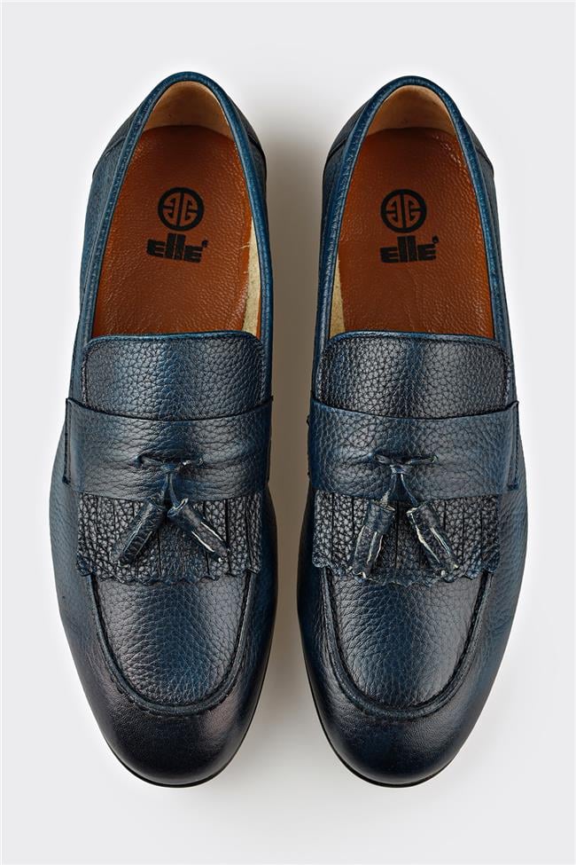 Lacivert Deri Erkek Günlük Ayakkabı
