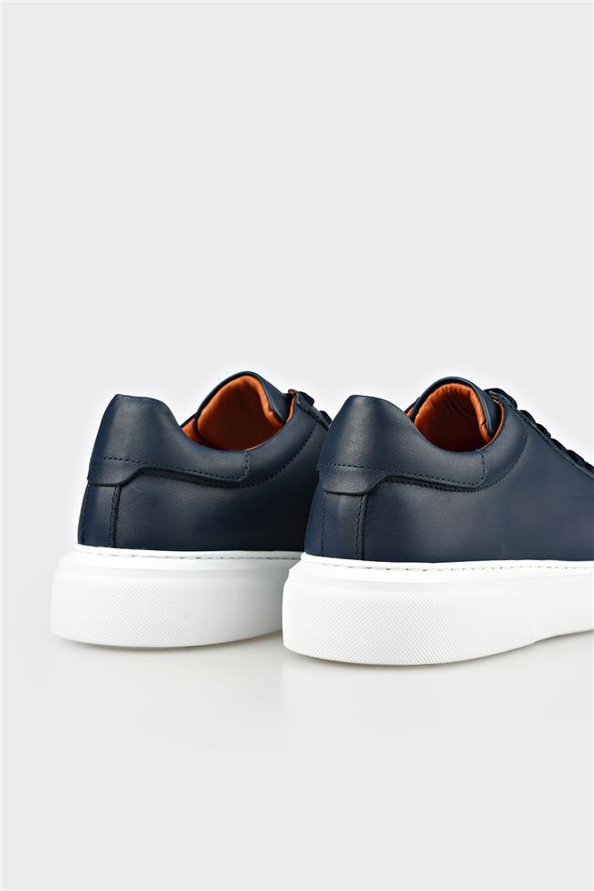Lacivert Deri Erkek Günlük Ayakkabı