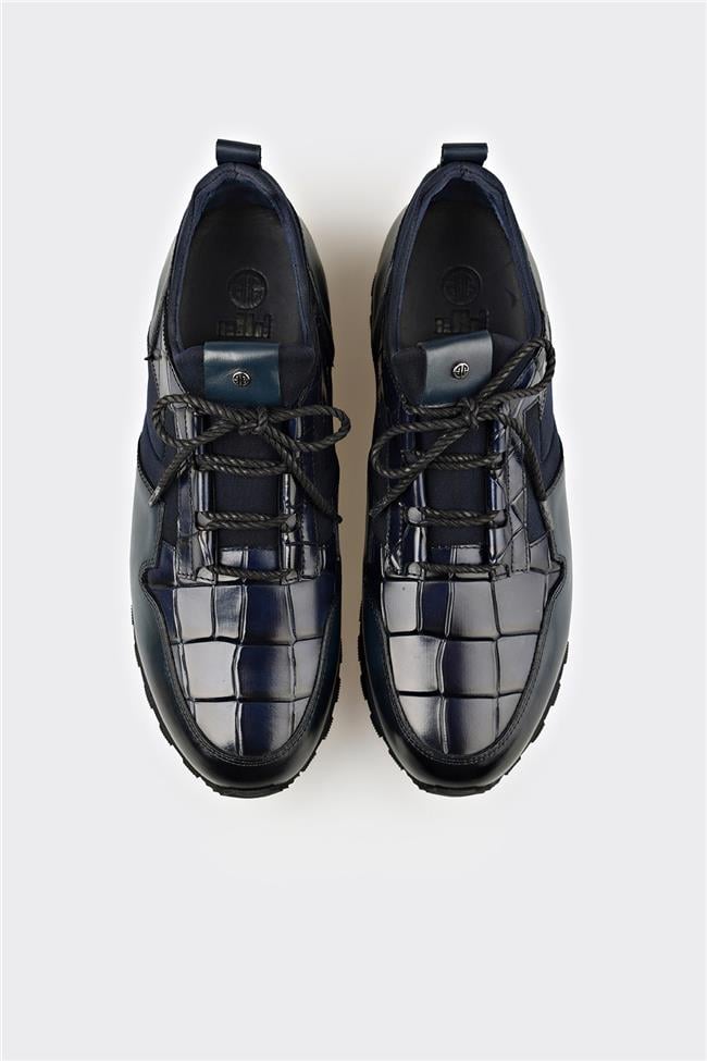 Lacivert Deri Erkek Günlük Ayakkabı