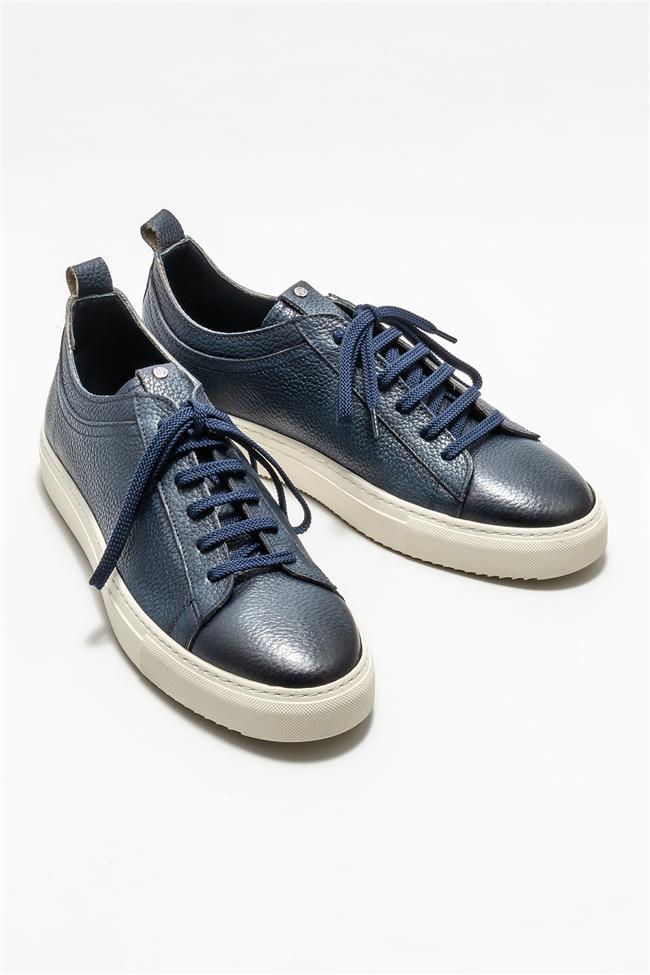 Lacivert Deri Erkek Günlük Ayakkabı