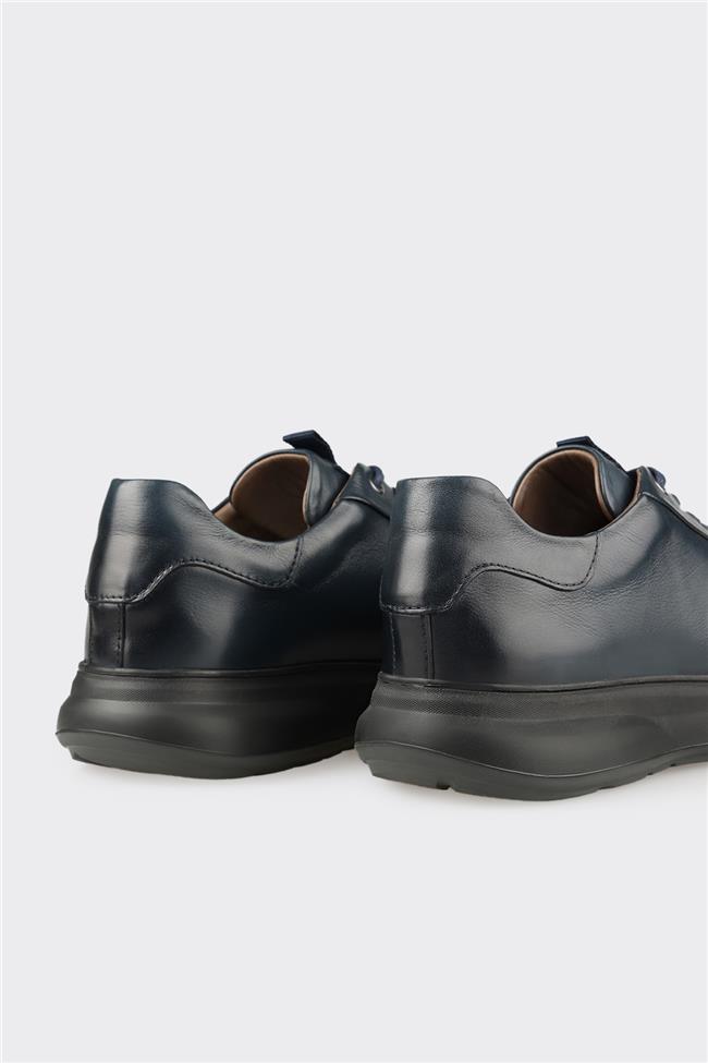 Lacivert Deri Erkek Günlük Ayakkabı