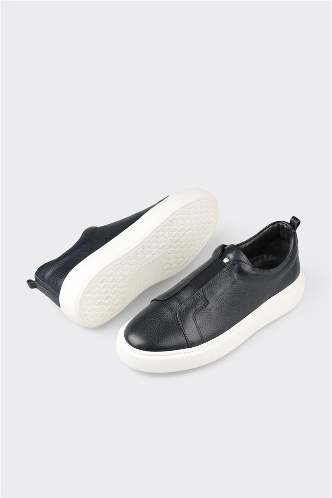 Lacivert Deri Erkek Günlük Ayakkabı