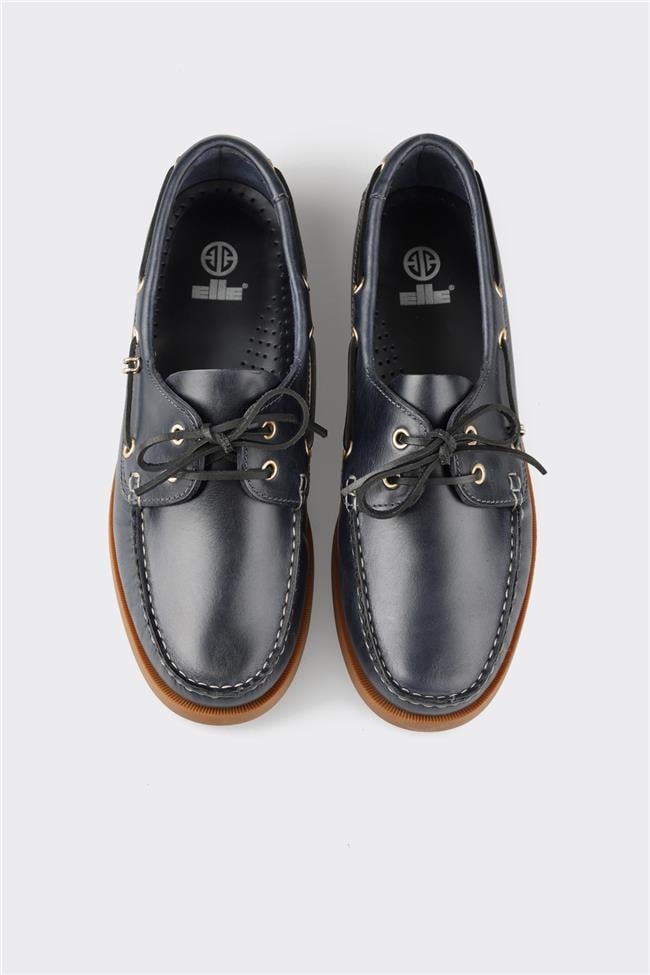Lacivert Deri Erkek Günlük Ayakkabı