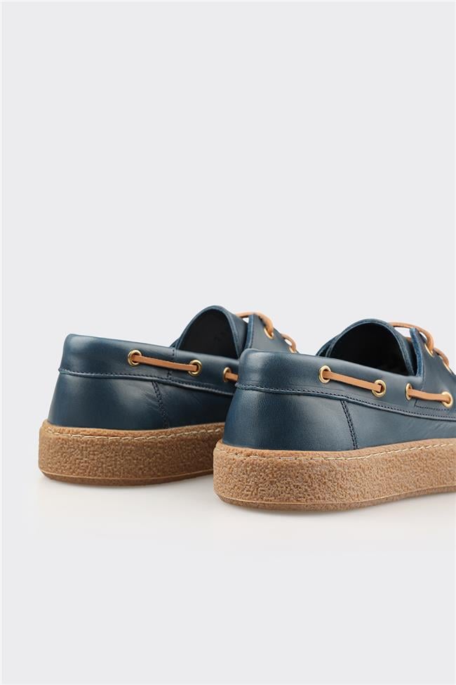 Lacivert Deri Erkek Günlük Ayakkabı