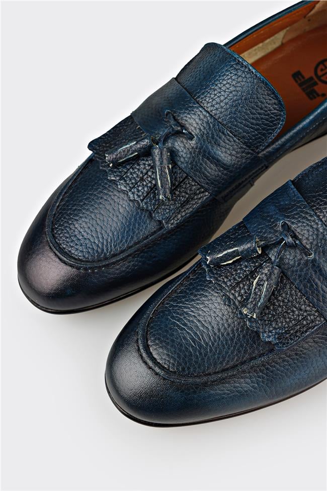 Lacivert Deri Erkek Günlük Ayakkabı