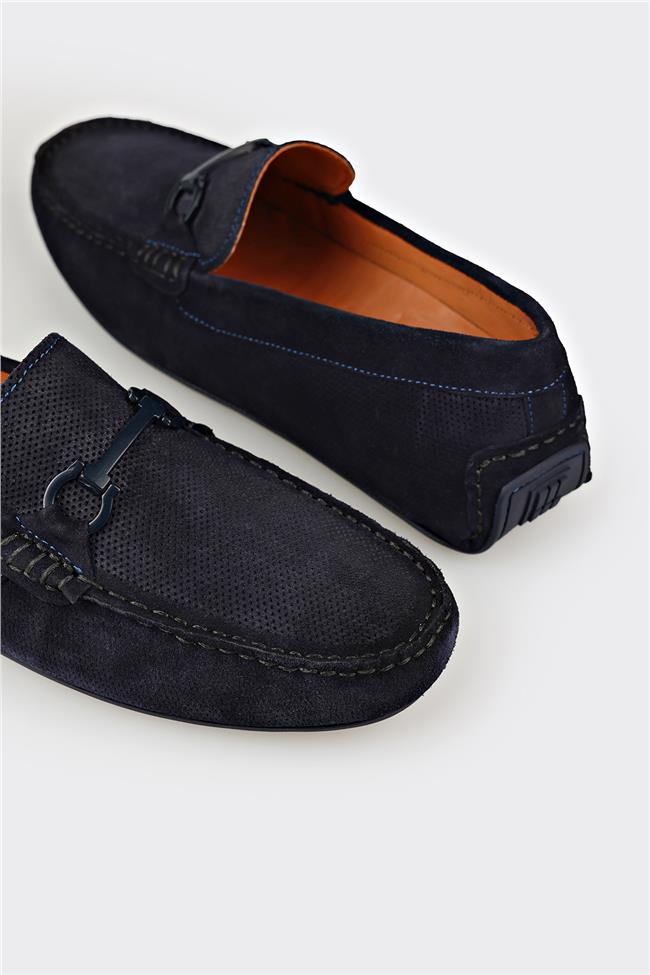 Lacivert Deri Erkek Günlük Ayakkabı