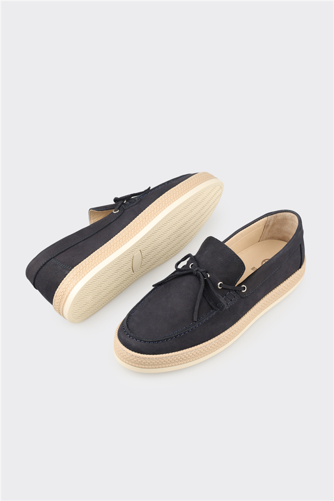 Lacivert Deri Erkek Günlük Ayakkabı