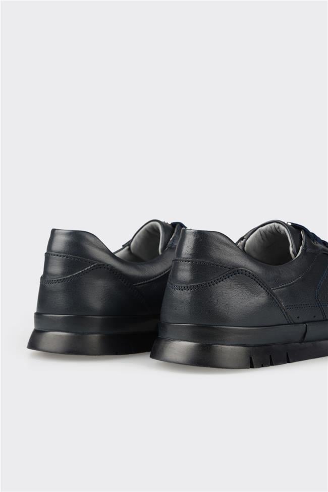 Lacivert Deri Erkek Günlük Ayakkabı