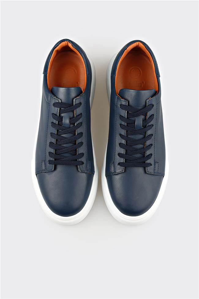 Lacivert Deri Erkek Günlük Ayakkabı