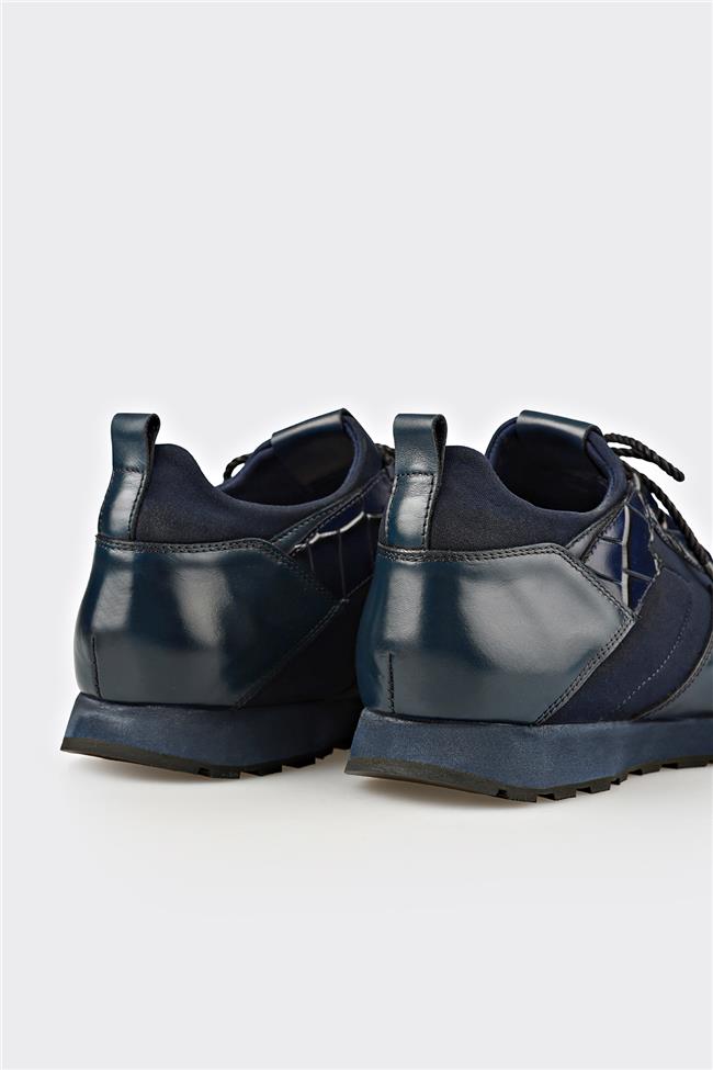 Lacivert Deri Erkek Günlük Ayakkabı