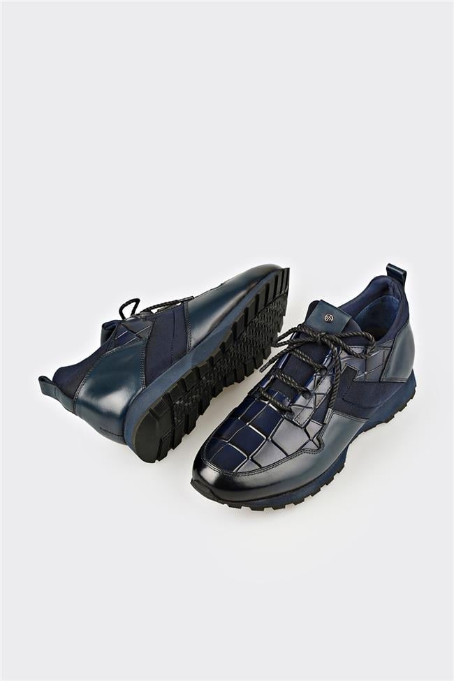 Lacivert Deri Erkek Günlük Ayakkabı