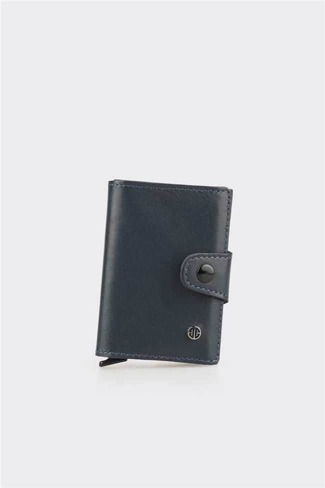 Lacivert Deri Erkek Kartlık