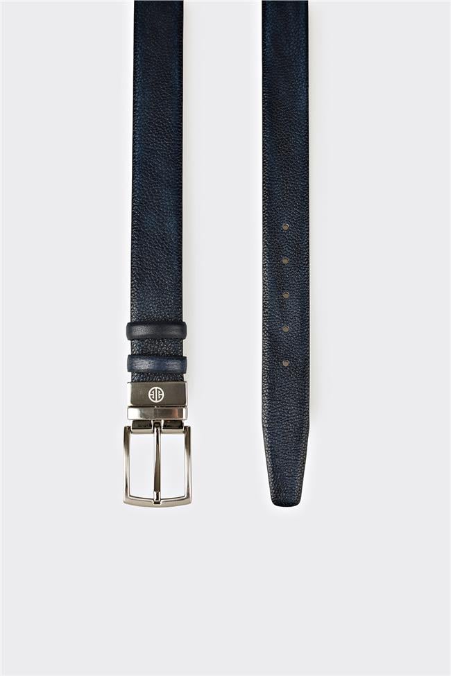 Lacivert Deri Erkek Kemer