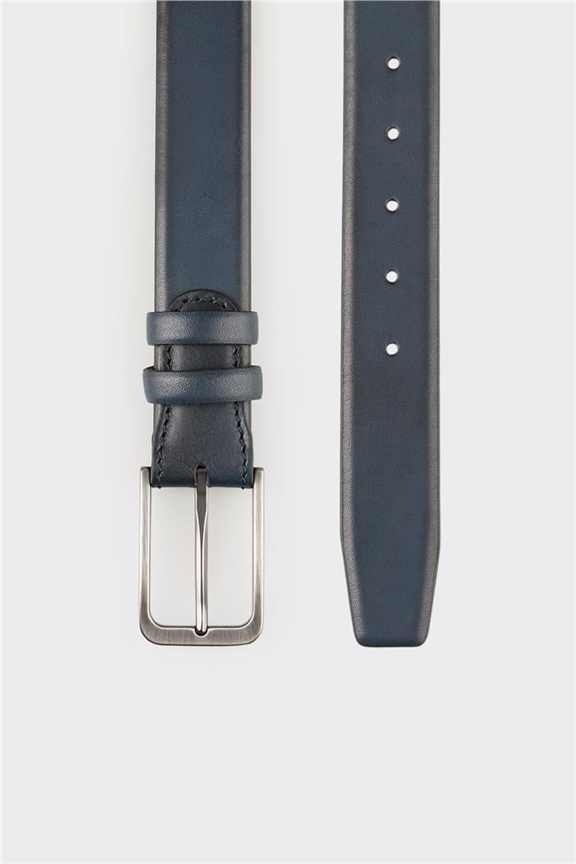 Lacivert Deri Erkek Kemer