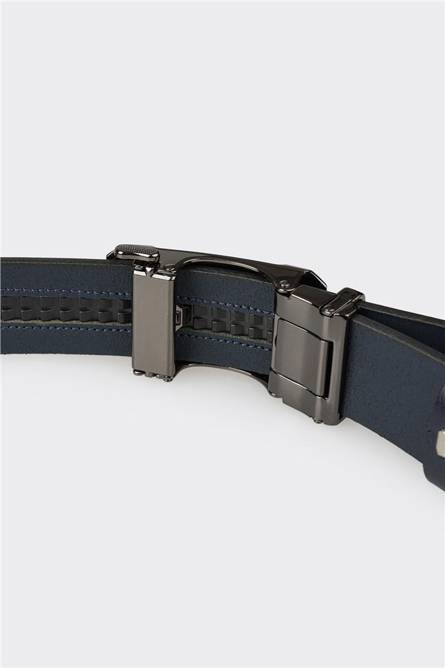 Lacivert Deri Erkek Kemer