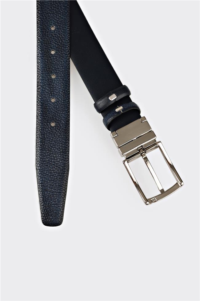 Lacivert Deri Erkek Kemer