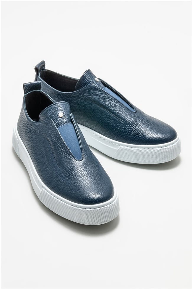 Lacivert Deri Erkek Loafer