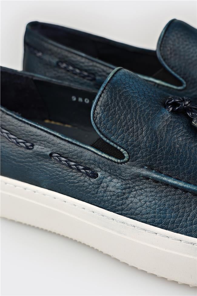 Lacivert Deri Erkek Loafer