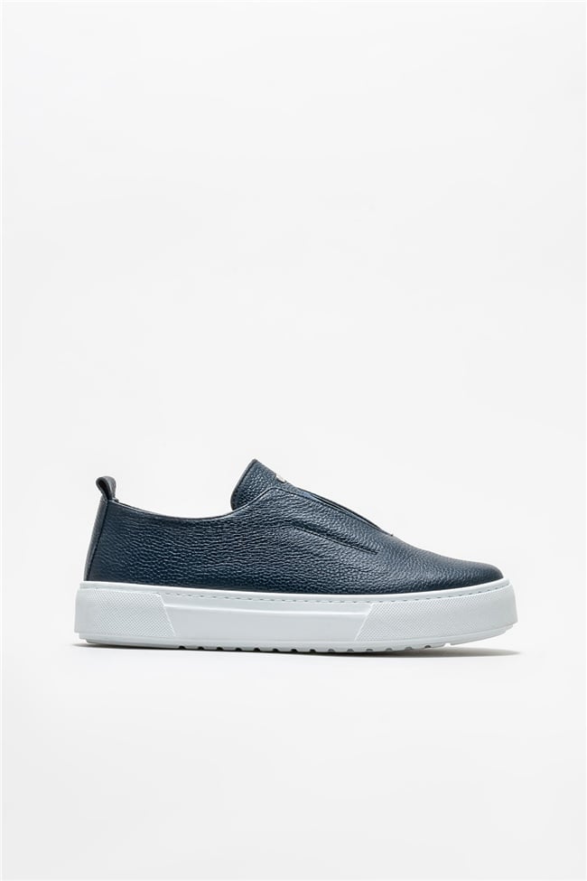 Lacivert Deri Erkek Loafer