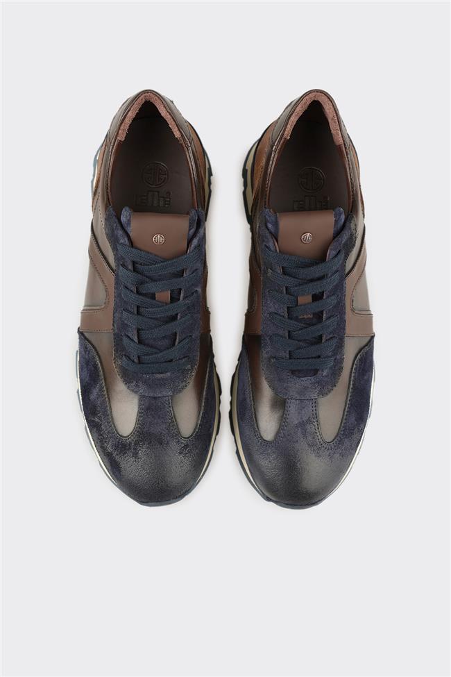 Lacivert Deri Erkek Spor Ayakkabı