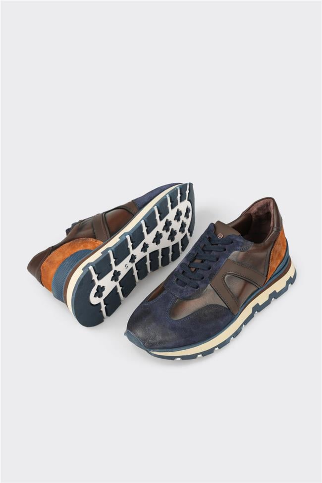 Lacivert Deri Erkek Spor Ayakkabı