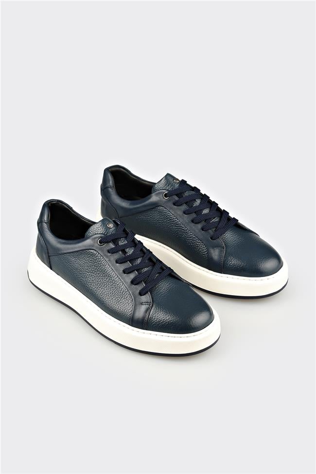 Lacivert Deri Erkek Spor Ayakkabı