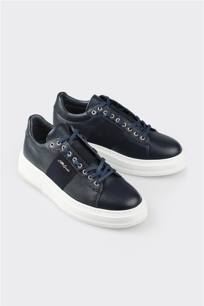 Lacivert Deri Erkek Spor Ayakkabı