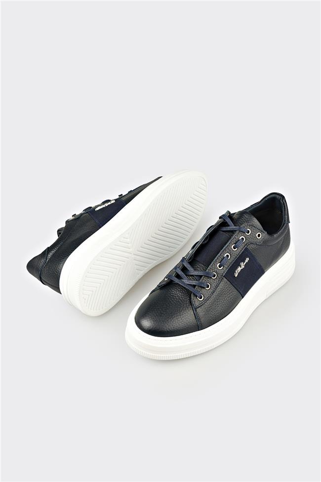 Lacivert Deri Erkek Spor Ayakkabı