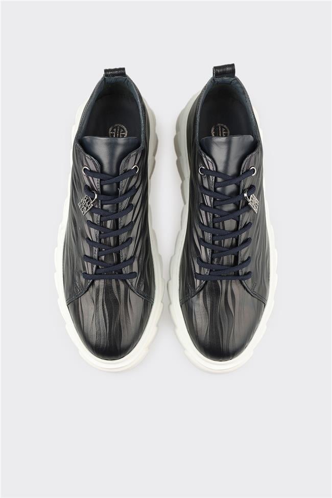 Lacivert Deri Erkek Spor Ayakkabı