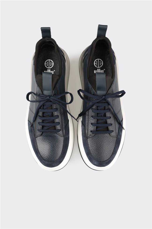 Lacivert Deri Erkek Spor Ayakkabı